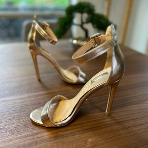 Topshop Rose Gold Strappy Heels Pumps size 8